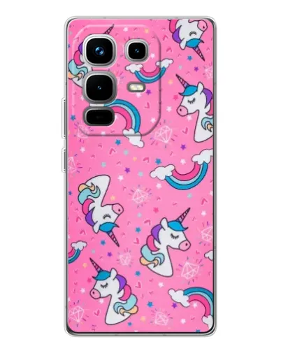Чехол для Infinix Note 50 с картинкой «Unicorn паттерн розовый» Чехол для Infinix Note 50 с картинкой «Unicorn паттерн розовый»