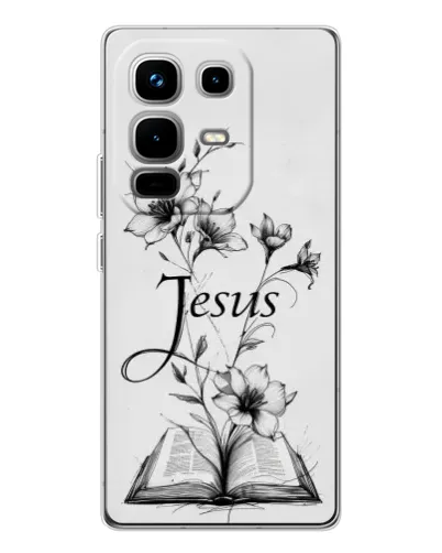 Чохол для Infinix Note 50 з картинкою «Квіти та Біблія» Чохол для Infinix Note 50 з картинкою «Квіти та Біблія»