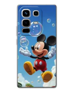 Чехол для Infinix Note 50 с картинкой «Mickey и мыльные пузыри»