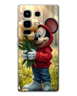 Чехол для Infinix Note 50 с картинкой «Микки с тюльпанами»