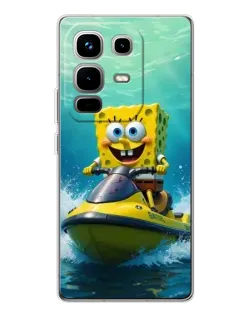 Чехол для Infinix Note 50 с картинкой «Спанч Боб на гидроцикле»
