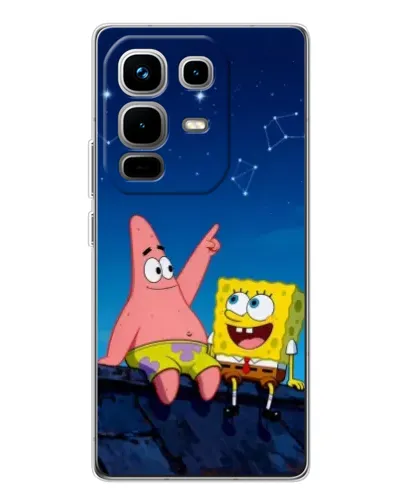 Чехол для Infinix Note 50 с картинкой «Губка Боб и Патрик ночью» Чехол для Infinix Note 50 с картинкой «Губка Боб и Патрик ночью»