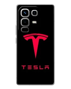 Чохол для Infinix Note 50 з картинкою «Tesla Red Logo» Чохол для Infinix Note 50 з картинкою «Tesla Red Logo»