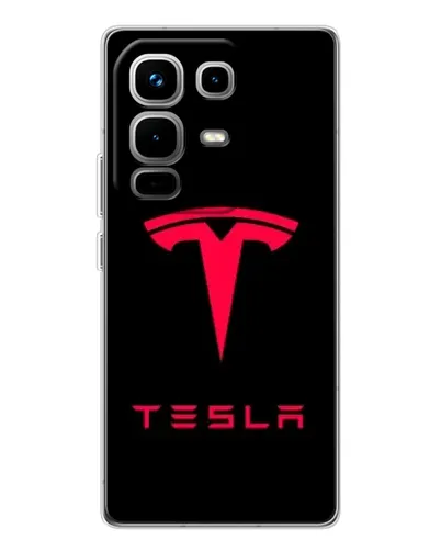 Чохол для Infinix Note 50 з картинкою «Tesla Red Logo» Чохол для Infinix Note 50 з картинкою «Tesla Red Logo»