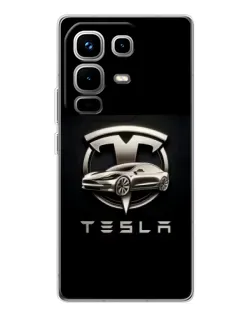 Чохол для Infinix Note 50 з картинкою «Tesla — срібне авто» Чохол для Infinix Note 50 з картинкою «Tesla — срібне авто»