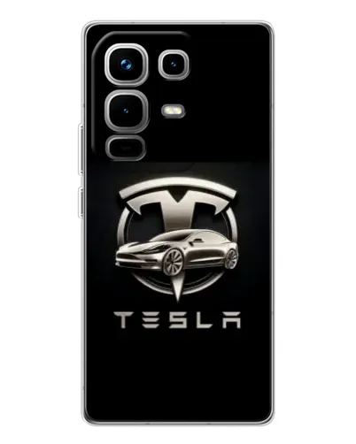 Чохол для Infinix Note 50 з картинкою «Tesla — срібне авто» Чохол для Infinix Note 50 з картинкою «Tesla — срібне авто»