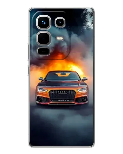 Чохол для Infinix Note 50 з картинкою «Audi у вогняному диму»