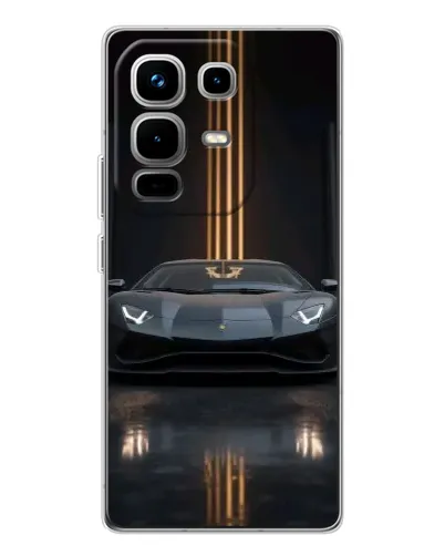 Чохол для Infinix Note 50 з картинкою «Lamborghini золоті лінії»