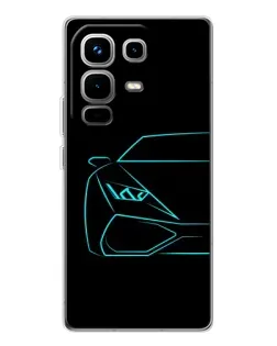 Чохол для Infinix Note 50 з картинкою «Блакитний силует Lamborghini» Чохол для Infinix Note 50 з картинкою «Блакитний силует Lamborghini»