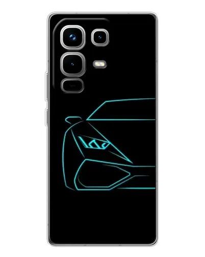 Чохол для Infinix Note 50 з картинкою «Блакитний силует Lamborghini»