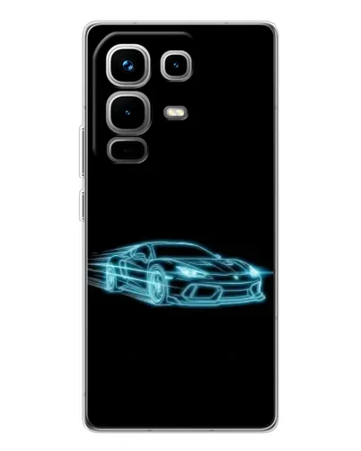 Чохол для Infinix Note 50 з картинкою «Неоновий контур Lamborghini»