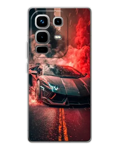 Чохол для Infinix Note 50 з картинкою «Lamborghini червоний дим»