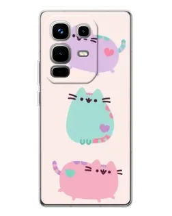 Чехол для Infinix Note 50 с картинкой «Pusheen трио»