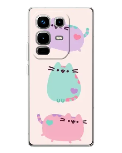 Чехол для Infinix Note 50 с картинкой «Pusheen трио» Чехол для Infinix Note 50 с картинкой «Pusheen трио»