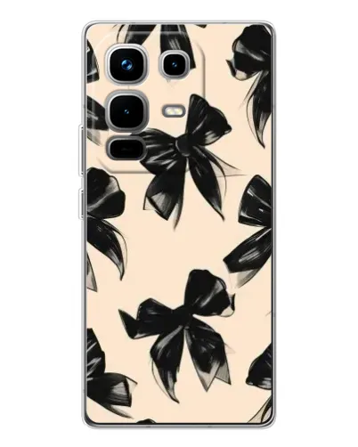 Чехол для Infinix Note 50 с картинкой «Паттерн черные банты» Чехол для Infinix Note 50 с картинкой «Паттерн черные банты»