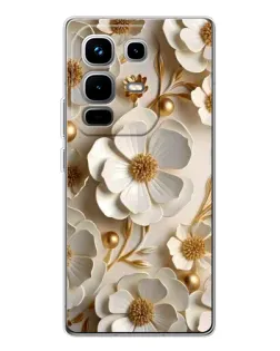 Чохол для Infinix Note 50 з картинкою «Білі паперові квіти»