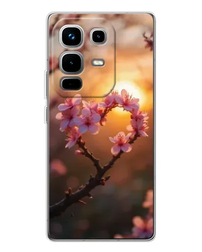 Чохол для Infinix Note 50 з картинкою «Рожевий цвіт сердечко на тлі заходу» Чохол для Infinix Note 50 з картинкою «Рожевий цвіт сердечко на тлі заходу»