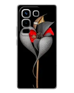Чохол для Infinix Note 50 з картинкою «Срібна фантазійна квітка»
