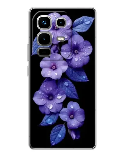 Чохол для Infinix Note 50 з картинкою «Фіолетові квіти з росою» Чохол для Infinix Note 50 з картинкою «Фіолетові квіти з росою»