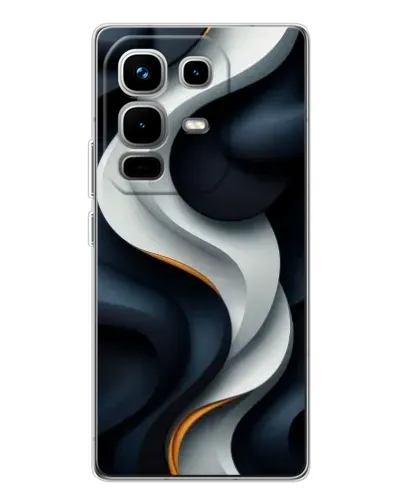 Чохол для Infinix Note 50 з картинкою «Об'ємні чорно-білі стрічки» Чохол для Infinix Note 50 з картинкою «Об'ємні чорно-білі стрічки»