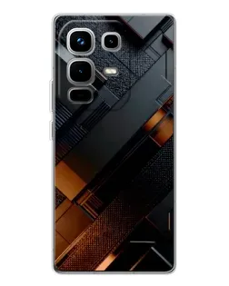 Чохол для Infinix Note 50 з картинкою «Чорні геометричні блоки»
