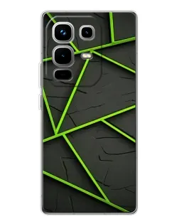 Чохол для Infinix Note 50 з картинкою «Зелені геометричні лінії»