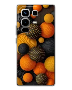 Чохол для Infinix Note 50 з картинкою «Об'ємні помаранчеві сфери»