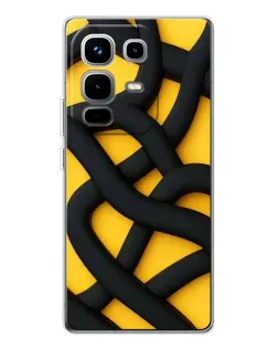Чохол для Infinix Note 50 з картинкою «Чорне жовте переплетення»