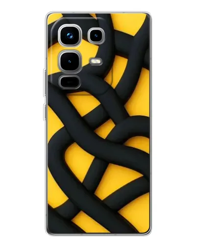 Чохол для Infinix Note 50 з картинкою «Чорне жовте переплетення» Чохол для Infinix Note 50 з картинкою «Чорне жовте переплетення»