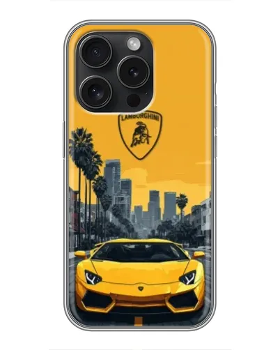 Чехол для Infinix Note 60 Pro с картинкой «Желтый Lamborghini город»