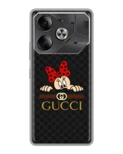 Чехол для Infinix Note 60 Ultra с картинкой «Минни Маус Gucci — черный»