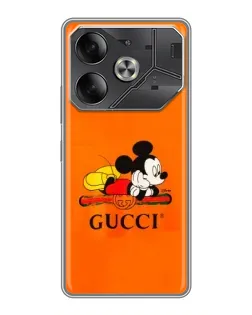 Чехол для Infinix Note 60 Ultra с картинкой «Микки Маус Gucci — оранж»