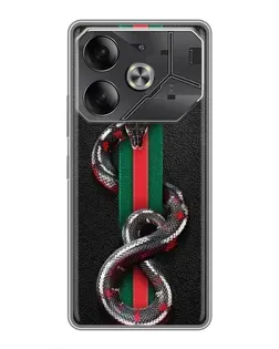 Чехол для Infinix Note 60 Ultra с картинкой «Gucci — змея на полосе»