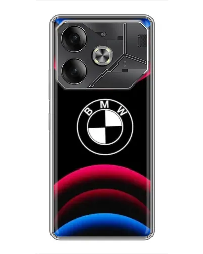 Чехол для Infinix Note 60 Ultra с картинкой «Логотип BMW и неоновые дуги» Чехол для Infinix Note 60 Ultra с картинкой «Логотип BMW и неоновые дуги»