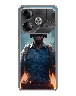 Чехол для Infinix Note 60 Ultra с картинкой «PUBG — реалистичный герой»