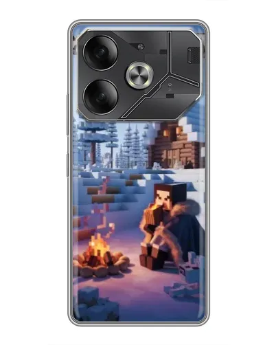 Чехол для Infinix Note 60 Ultra с картинкой «Зимний Minecraft»