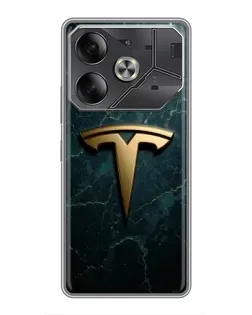 Чехол для Infinix Note 60 Ultra с картинкой «Мраморная Tesla Gold»