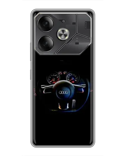 Чехол для Infinix Note 60 Ultra с картинкой «Салон Audi — руль»