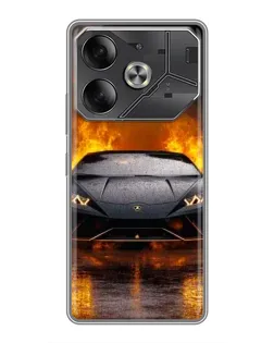 Чехол для Infinix Note 60 Ultra с картинкой «Lamborghini в огне»