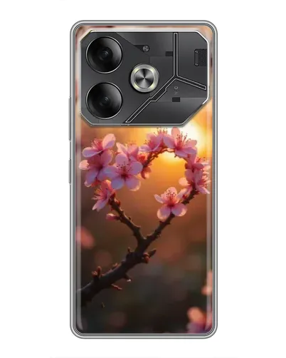 Чехол для Infinix Note 60 Ultra с картинкой «Розовый цвет сердце на фоне заката» Чехол для Infinix Note 60 Ultra с картинкой «Розовый цвет сердце на фоне заката»