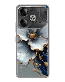Чехол для Infinix Note 60 Ultra с картинкой «Белый цветок и золотой флюид» Чехол для Infinix Note 60 Ultra с картинкой «Белый цветок и золотой флюид»