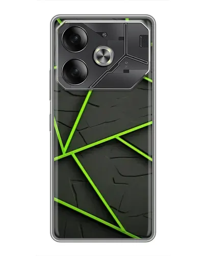 Чехол для Infinix Note 60 Ultra с картинкой «Зеленые геометрические линии» Чехол для Infinix Note 60 Ultra с картинкой «Зеленые геометрические линии»