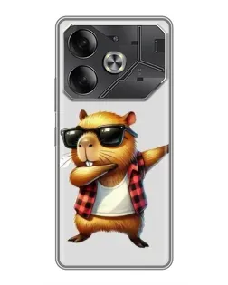 Чехол для Infinix Note 60 Ultra с картинкой «Капибара рэпер даб»