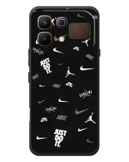 Чехол для Infinix Note 60 с картинкой «Nike Black Pattern»