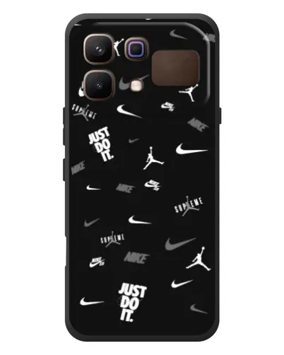 Чехол для Infinix Note 60 с картинкой «Nike Black Pattern»