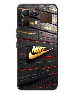 Чехол для Infinix Note 60 с картинкой «Золотой Nike на металле»