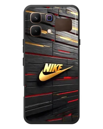 Чехол для Infinix Note 60 с картинкой «Золотой Nike на металле»