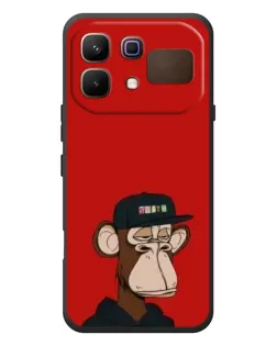 Чехол для Infinix Note 60 с картинкой «Bored Ape — красный фон»