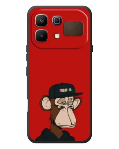 Чехол для Infinix Note 60 с картинкой «Bored Ape — красный фон»