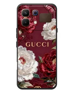 Чехол для Infinix Note 60 с картинкой «Gucci — бордовые розы»